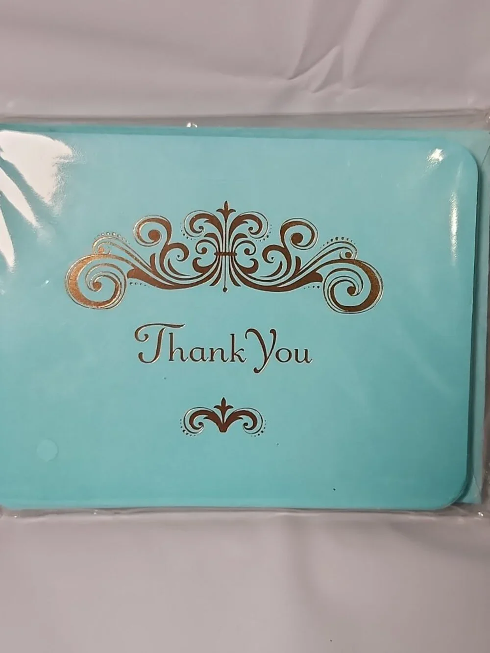 American Greetings Teal Blue 10 Thank You Blank Note Cards With Envelopes